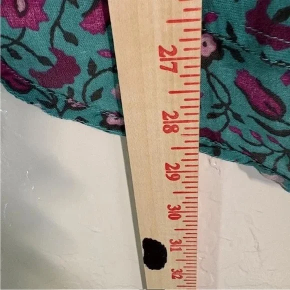 Sundance Vibrant Teal and Purple Floral Blouse - Picture 4 of 11